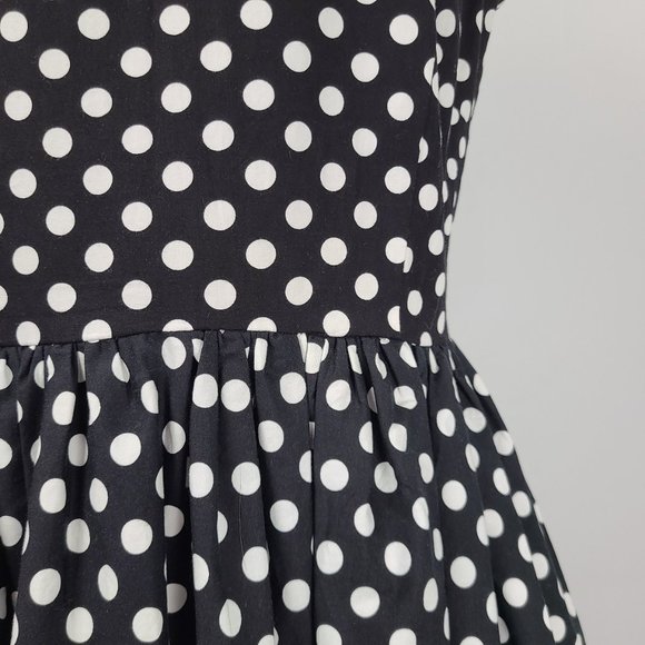 Black Polka Dot Fit & Flare Dress Size M - Picture 3 of 9